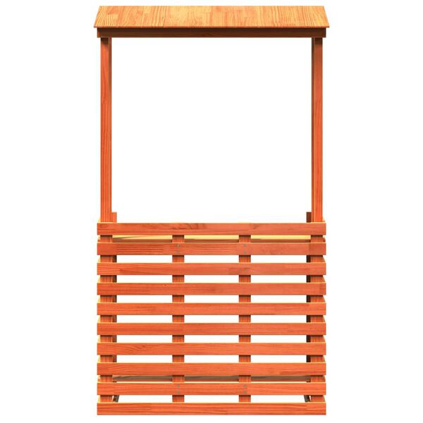 vidaXL Table de bar d'extérieur avec toit marron bois massif