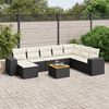 vidaXL Salon de jardin 9 pcs avec coussins noir r&eacute;sine tress&eacute;e