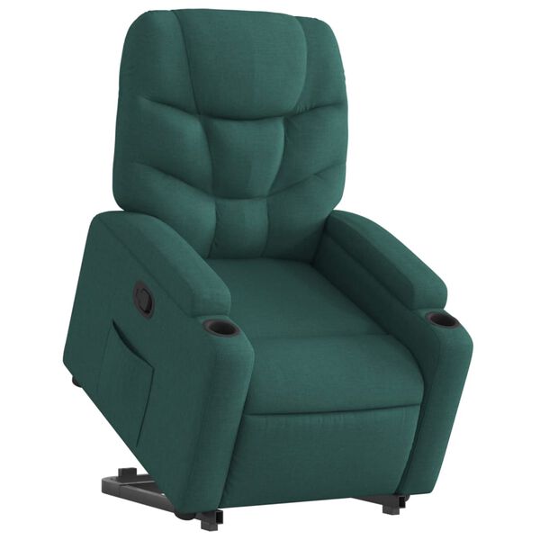 vidaXL Fauteuil inclinable vert fonc&eacute; tissu