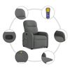 vidaXL Fauteuil de massage inclinable Gris fonc&eacute; Tissu