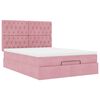 vidaXL Cadre de lit ottoman avec matelas rose 140x190 cm velours