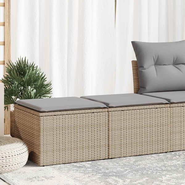 vidaXL Salon de jardin avec coussins 2 pcs beige r&eacute;sine tress&eacute;e acacia