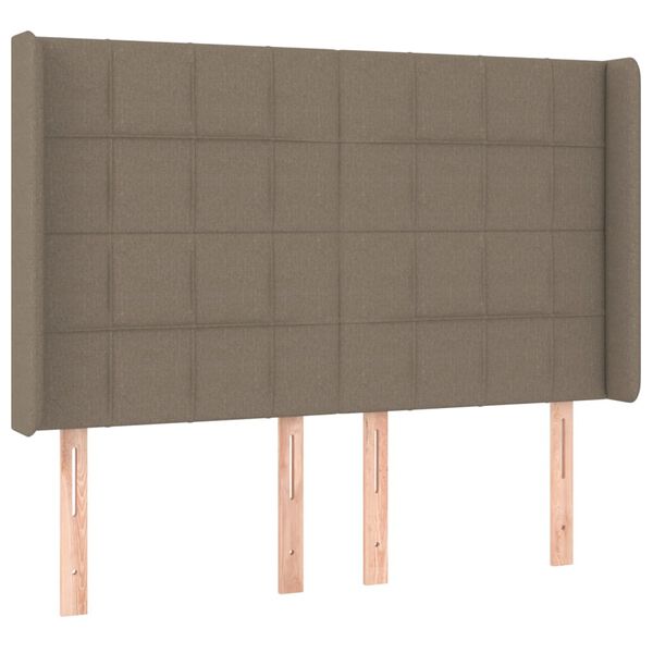 vidaXL T&ecirc;te de lit avec oreilles Taupe 147x16x118/128 cm Tissu