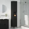 vidaXL Cabinet de salle de bain avec tiroir Noir 31,5 x 33 x 190 cm