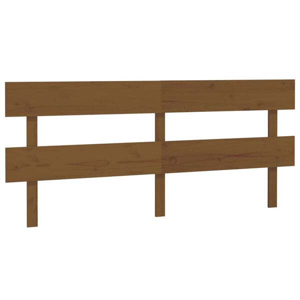 vidaXL T&ecirc;te de lit Marron miel 204x3x81 cm Bois massif de pin