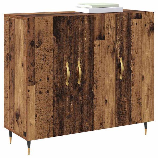 vidaXL Buffet Bois ancien 90 x 34 x 80 cm Bois d'ing&eacute;nierie
