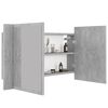 vidaXL Armoire de salle de bain à miroir LED Gris béton Acrylique