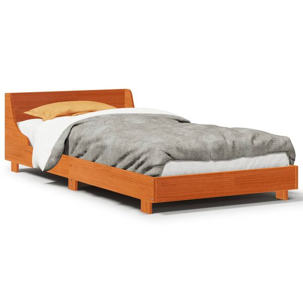 vidaXL Cadre de lit sans matelas cire marron 100x200cm bois pin massif