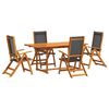 vidaXL Ensemble &agrave; Manger de jardin 7pcs bois d'acacia solide textil&egrave;ne