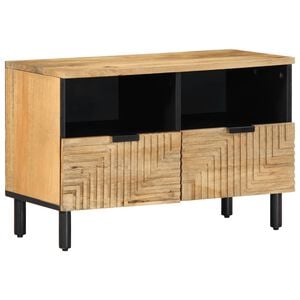 vidaXL Meuble TV marron 70x33x46 cm bois massif de manguier