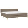 vidaXL Sommier &agrave; lattes de lit avec matelas Taupe 200x200 cm Tissu