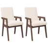 vidaXL Chaises de salle &agrave; manger avec coussins (2 pcs) bois massif marron caoutchouc