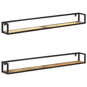 vidaXL &Eacute;tag&egrave;res murales 2 pcs 160 cm Bois de r&eacute;cup&eacute;ration massif