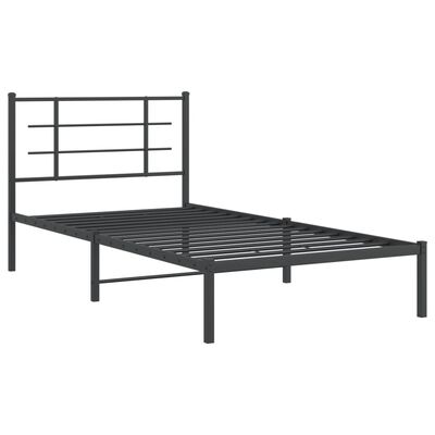 vidaXL Cadre de lit métal sans matelas avec tête de lit noir 100x200cm