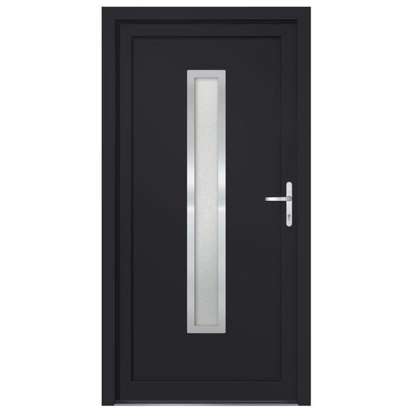 vidaXL Porte d'entrée anthracite 88x200 cm PVC