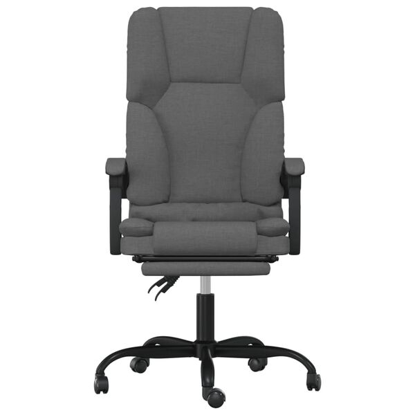 vidaXL Fauteuil de massage inclinable de bureau Gris foncé Tissu