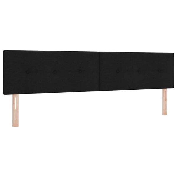 vidaXL Tête de lit avec tête de lit Noir 200 cm tissu