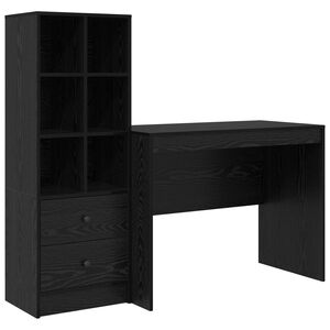vidaXL Bureau Ch&ecirc;ne noir 145.5 x 50 x 127 cm 2 pc