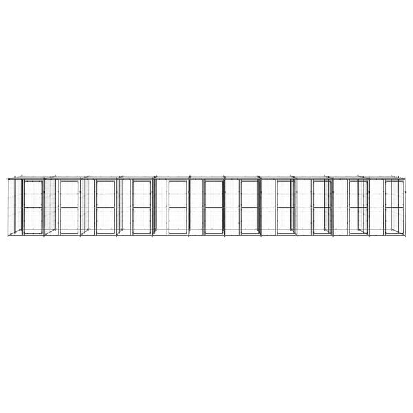 vidaXL Chenil ext&eacute;rieur Acier avec toit 26,62 m&sup2;