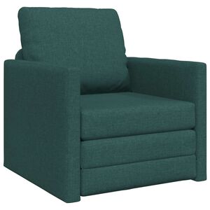 vidaXL Canap&eacute;-Lit Vert fonc&eacute; 74 x 77 x 81 cm tissu