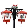 vidaXL Lampadaire de No&euml;l avec P&egrave;re No&euml;l Noir et rouge 81x40x188cm PVC