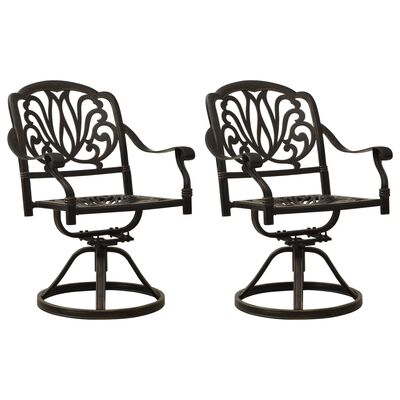 vidaXL Chaises pivotantes de jardin lot de 2 Aluminium coulé Bronze