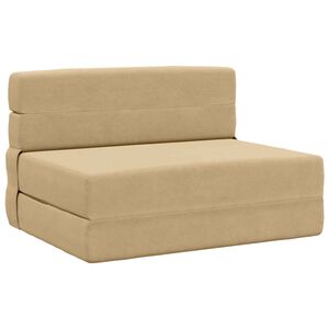 vidaXL Canap&eacute;-lit pliable Vert Gris 100 x 80 x 60 cm Tissu