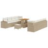vidaXL Ensemble de canap&eacute; de jardin Beige et cr&egrave;me polyrotin