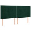 vidaXL T&ecirc;te de lit avec oreilles Vert fonc&eacute; 183x16x118/128 cm Velours