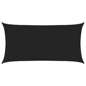 vidaXL Voile d'ombre Noir 2 x 6 m HDPE