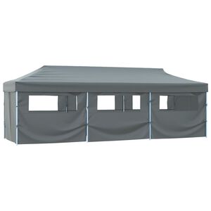 vidaXL Tente de r&eacute;ception pliable avec 8 parois 870x291x315 cm Anthracite