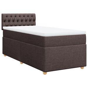 vidaXL Sommier &agrave; lattes de lit avec matelas Marron fonc&eacute; 100x200 cm