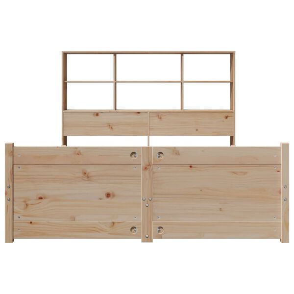 vidaXL Lit biblioth&egrave;que sans matelas 150x200 cm bois massif de pin