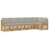 vidaXL Ensemble de canap&eacute;s d'ext&eacute;rieur 6 pc Blanc et gris clair