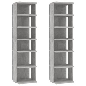vidaXL Armoires &agrave; chaussures 2 pcs Gris b&eacute;ton 27,5x27x102 cm