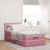 vidaXL Cadre de lit ottoman avec matelas rose 100x200 cm velours