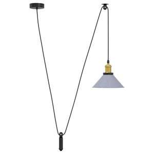 vidaXL Lampe suspendue r&eacute;glable hauteur E27 gris brillant &Oslash; 22cm m&eacute;tal