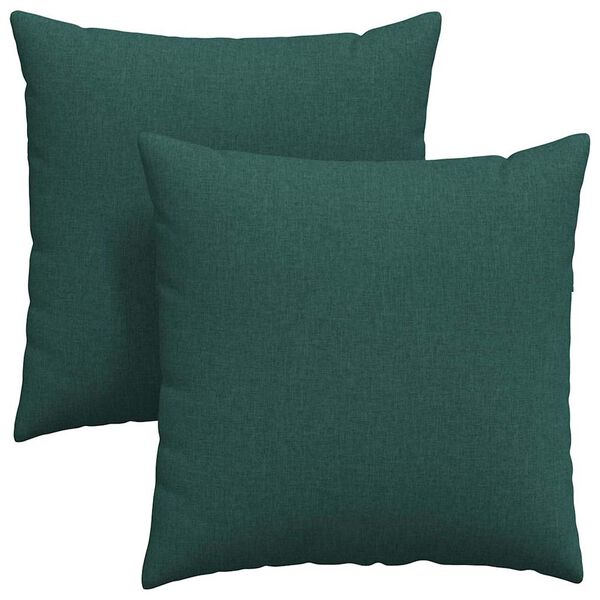 vidaXL Coussins de canap&eacute; 2 pcs Vert fonc&eacute; 80 x 80 cm tissu