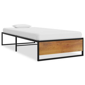 vidaXL Cadre de lit sans matelas noir m&eacute;tal 100x200 cm