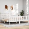 vidaXL Cadre de lit sans matelas blanc bois massif de pin