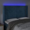 vidaXL T&ecirc;te de lit &agrave; LED Bleu fonc&eacute; 147x16x118/128 cm Velours