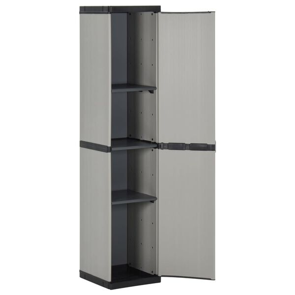 vidaXL Armoire de rangement de jardin 3 étagères Gris/noir 34x40x168cm