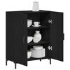 vidaXL Buffet Ch&ecirc;ne noir 69,5 x 34 x 90 cm Bois d'ing&eacute;nierie