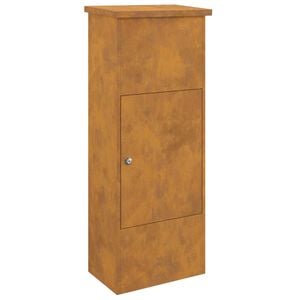 vidaXL Bo&icirc;te de d&eacute;p&ocirc;t de colis avec porte Rouill&eacute; 44,5 x 29 x 110,5 cm