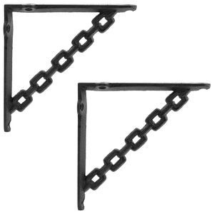 vidaXL Supports d'&eacute;tag&egrave;re murale 2 pc Noir 10,5 x 10,5 x 3 cm Acier