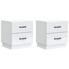 vidaXL Cabinet de chevet 2 pc Blanc 43 x 34,5 x 44,5 cm