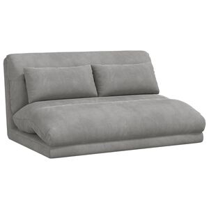 vidaXL Fauteuil de sol ajustable Gris clair Velours