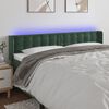 vidaXL T&ecirc;te de lit &agrave; LED Vert fonc&eacute; 183x16x78/88 cm Velours