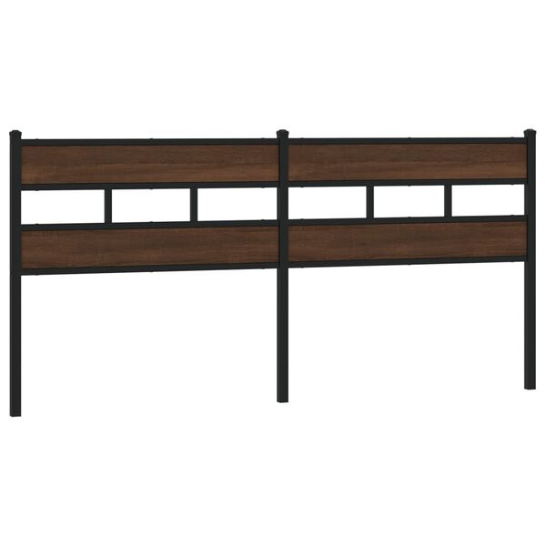 vidaXL T&ecirc;te de lit de remplacement ch&ecirc;ne marron 200 cm acier et bois d'ing&eacute;nierie