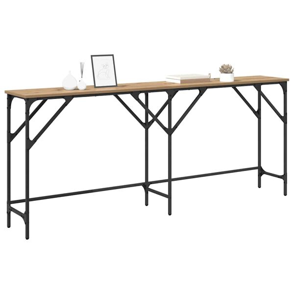 vidaXL Table console Ch&ecirc;ne artisanal 180 x 30 x 75 cm